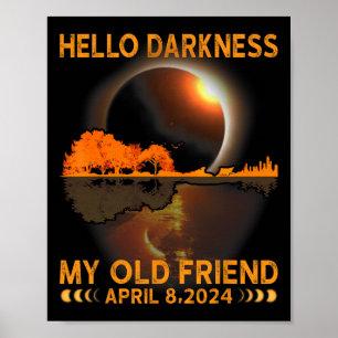 Póster Oscuridad Mi amigo eclipse solar 8 de abril de 202