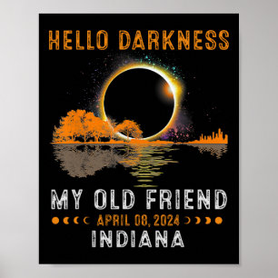 Póster Oscuridad Mi viejo amigo Eclipse Total 2024 Indian