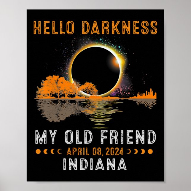 Póster Oscuridad Mi viejo amigo Eclipse Total 2024 Indian (Frente)