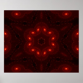 Póster Oscuro Red Burgundy Gothic Lace Snowflake