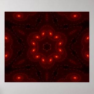 Póster Oscuro Red Burgundy Gothic Lace Snowflake