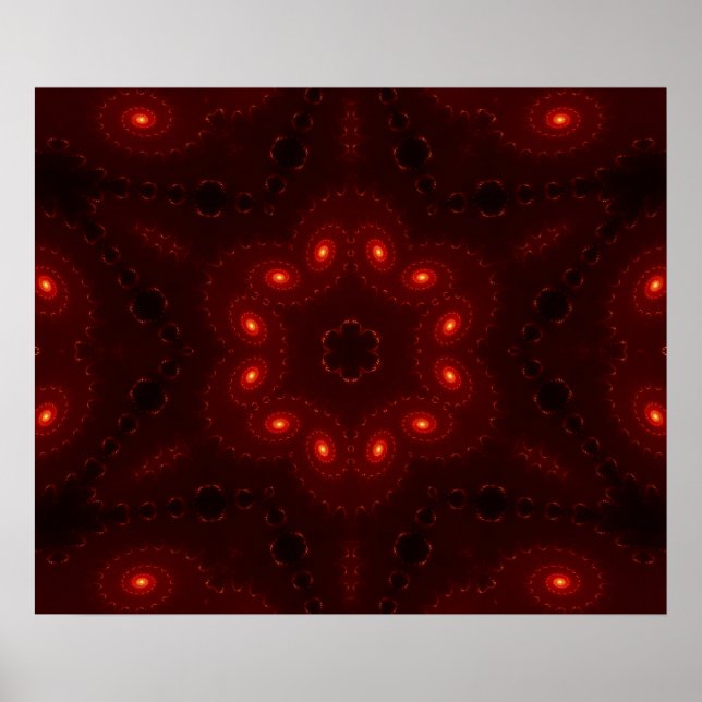 Póster Oscuro Red Burgundy Gothic Lace Snowflake (Frente)