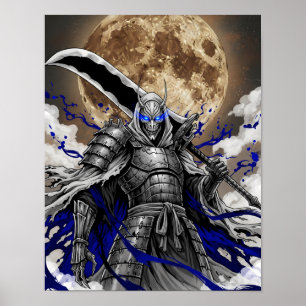 Póster Oscuro Samurai Demon Warrior