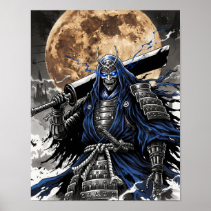 Póster Oscuro Samurai Demon Warrior
