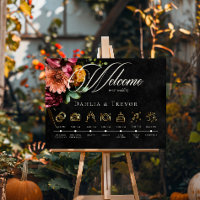Oscuro y elegante orden de eventos del otoño flora