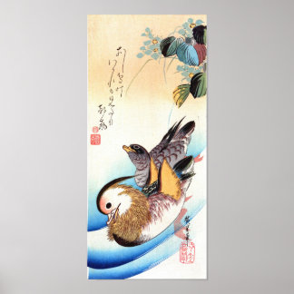 Póster Oshidori (gallos mandarínicos), Bella Artes de Hir