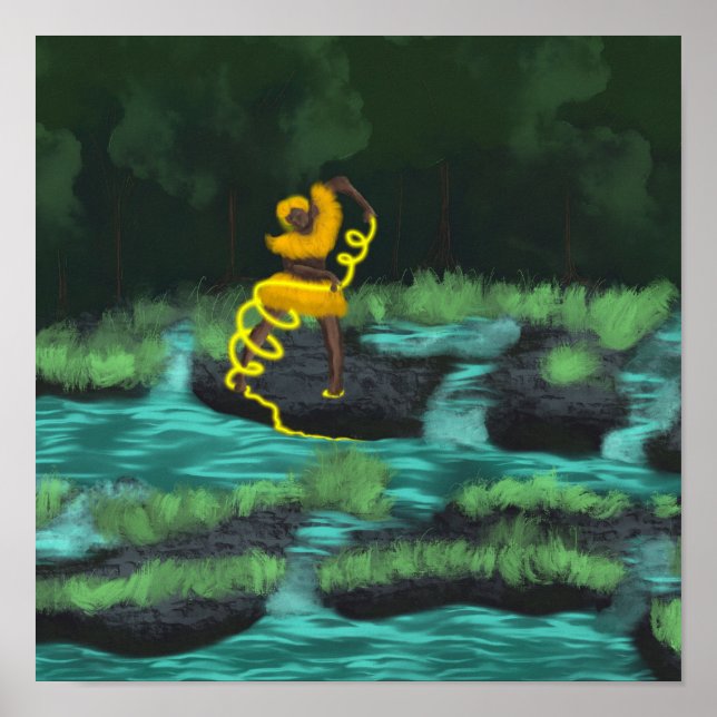 Póster Oshun aprovechando la energía del río (Frente)