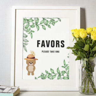 Póster Osito Bonito en Favoritos de Madera para Baby Show