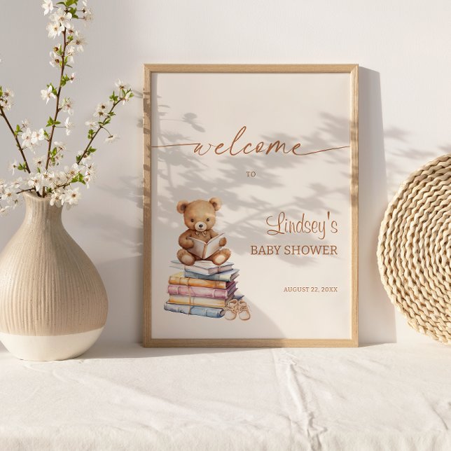 Póster Osito de Cuento de Hadas Baby Shower Boho Bienveni (Subido por el creador)