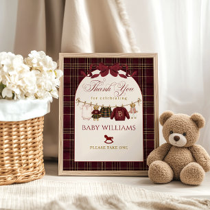 Póster Osito de peluche de lujo para baby shower de niña