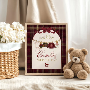 Póster Osito de peluche de lujo para baby shower niña a c
