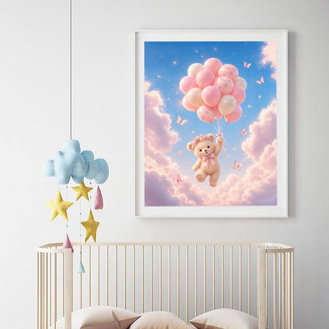 Póster Osito de peluche globos rosas (Subido por el creador)