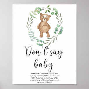 Póster Osito de peluche No digas Poster bebé