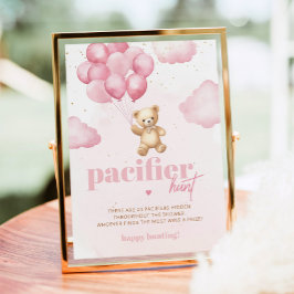 Póster Osito de peluche rosa Pacifier caza juego de ducha