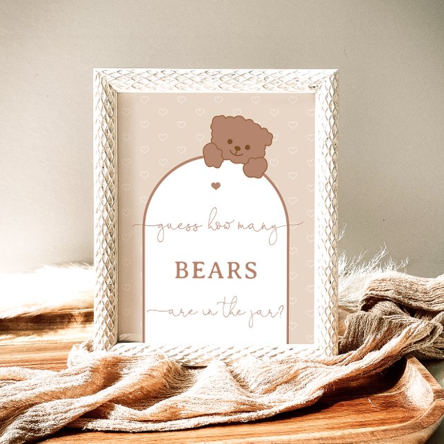 Póster Osito Teddy Lindo Minimalista Adivina Cuántos Osos (Subido por el creador)