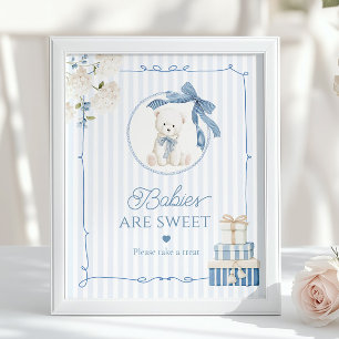 Póster Ositos de peluche vintage chinoiserie son dulces