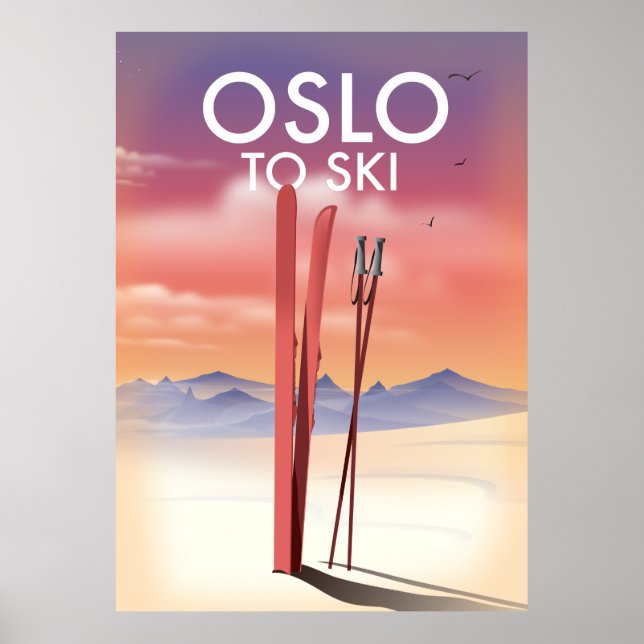 Póster Oslo para esquiar (Frente)