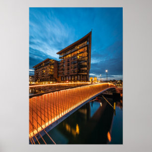 Póster Oslo por la noche, Noruega