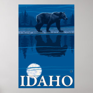 Póster Oso a la luz de la luna - Idaho