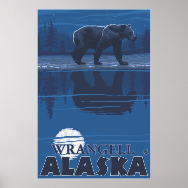 Póster Oso a la luz de la luna - Wrangell, Alaska (Frente)