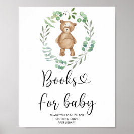Póster Oso acuarela, libros para bebé