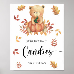 Póster Oso - adivina cuántas golosinas