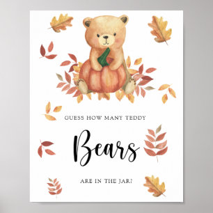 Póster Oso - adivina cuántos osos de peluche