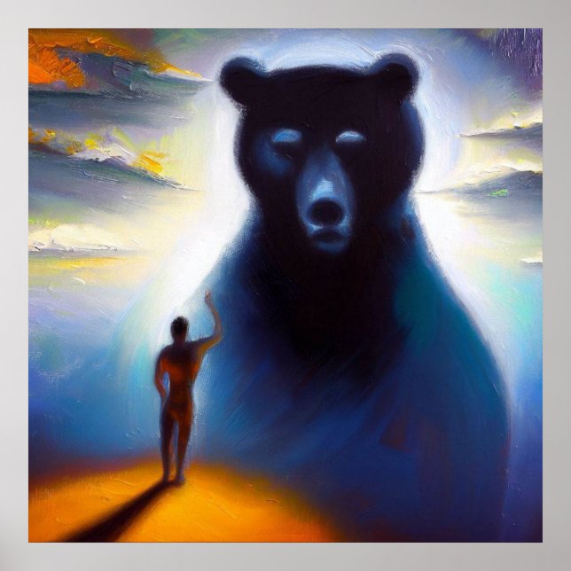 Póster Oso animal espiritual 2 (Frente)