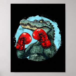 Póster Oso Boxeador Con Guantes De Boxeo Kickboxing Diver
