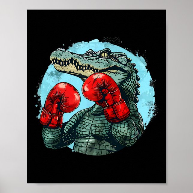 Póster Oso Boxeador Con Guantes De Boxeo Kickboxing Diver (Frente)