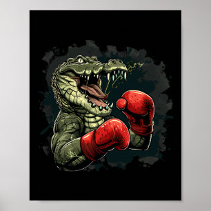 Póster Oso Boxeador Con Guantes De Boxeo Kickboxing Diver