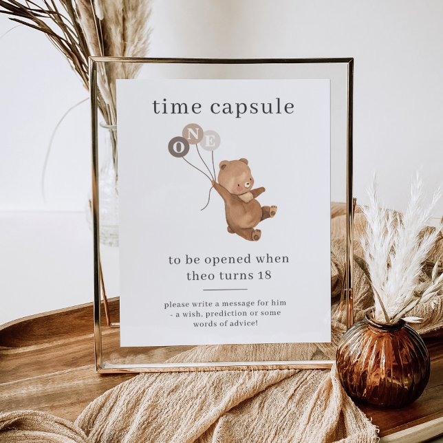 Póster Oso con 3 globos marrones Poster de la cápsula del (Subido por el creador)