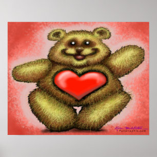 Póster Oso con corazón