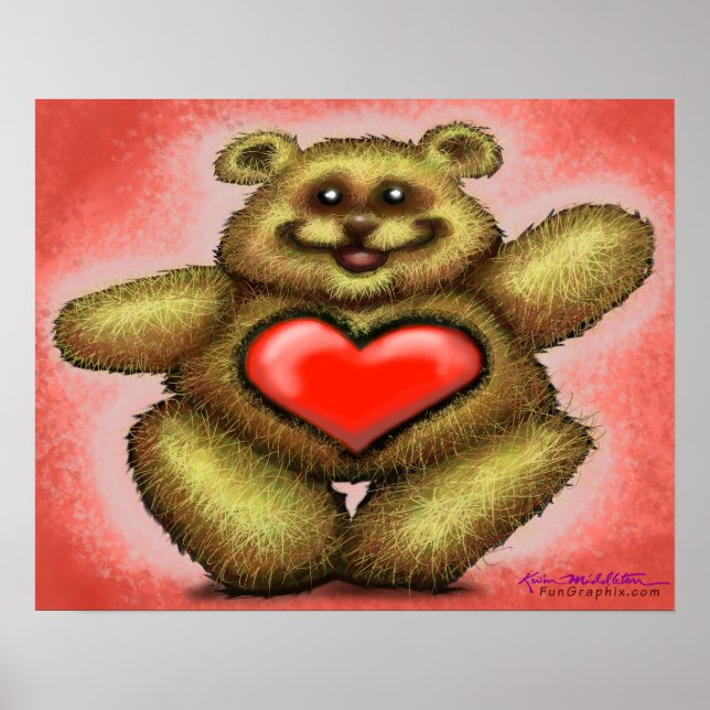 Póster Oso con corazón (Frente)