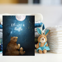 Póster Oso Cutáneo Sobre El Raffle De La Luna