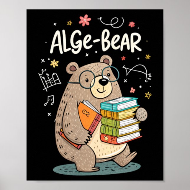 Póster Oso de Álgebra Divertido Alge-Bear (Frente)