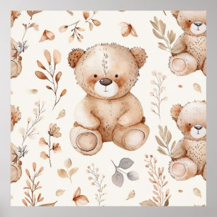 Póster Oso de bebé beige lindo
