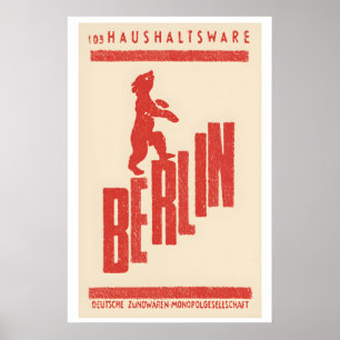 Póster Oso de Berlín etiqueta de caja de cerillas impresi