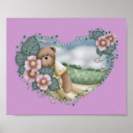 Póster Oso de campo en una imagen de corazón