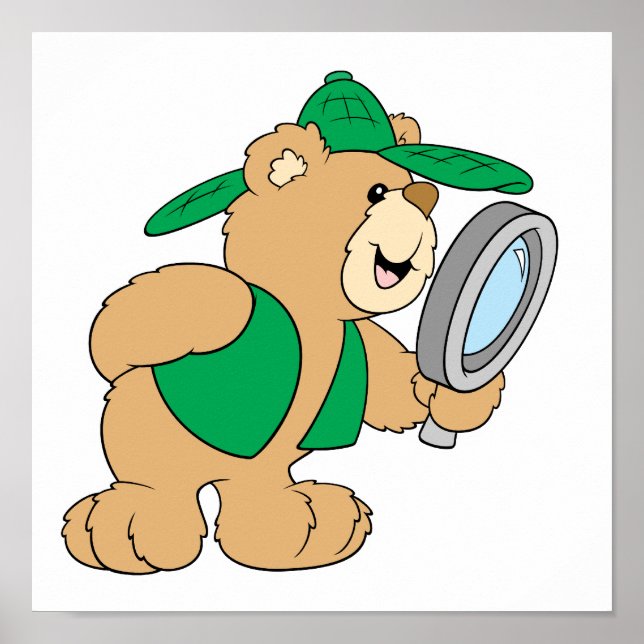 Póster Oso de detective espía (Frente)