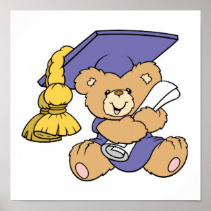 Póster Oso de Graduación Cute