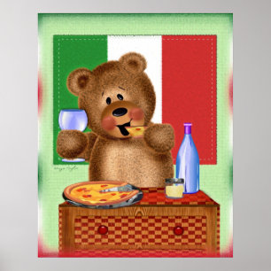 Póster Oso de la pizza