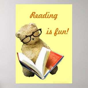 Póster Oso de lectura - poster