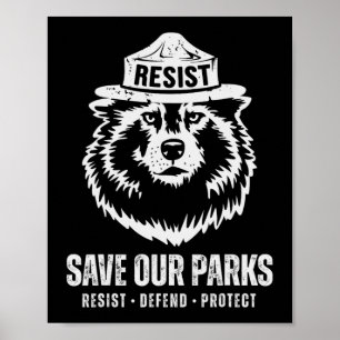 Póster Oso de lobo gris resiste la protección del parque 