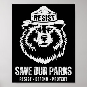 Póster Oso de lobo gris resiste la protección del parque 