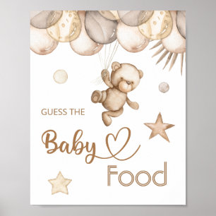 Póster Oso de Oso de Teddy: "Adivina la comida del bebé"