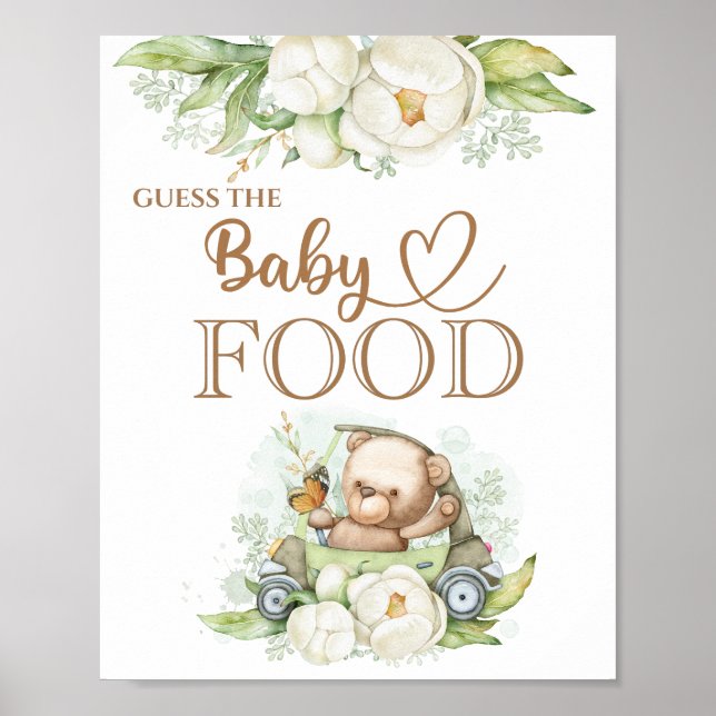 Póster Oso de Oso de Teddy: Poster "Adivina el alimento d (Frente)