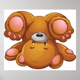 Póster Oso de peluche al revés