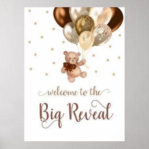 Póster Oso de peluche Apenas espera Bienvenida Revelación