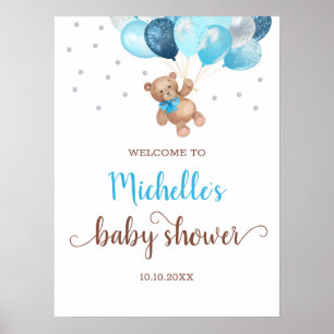 Póster Oso de peluche Apenas Esperamos Bienvenida Shower